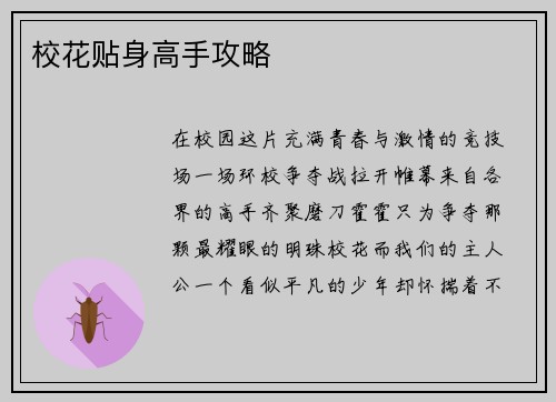 校花贴身高手攻略